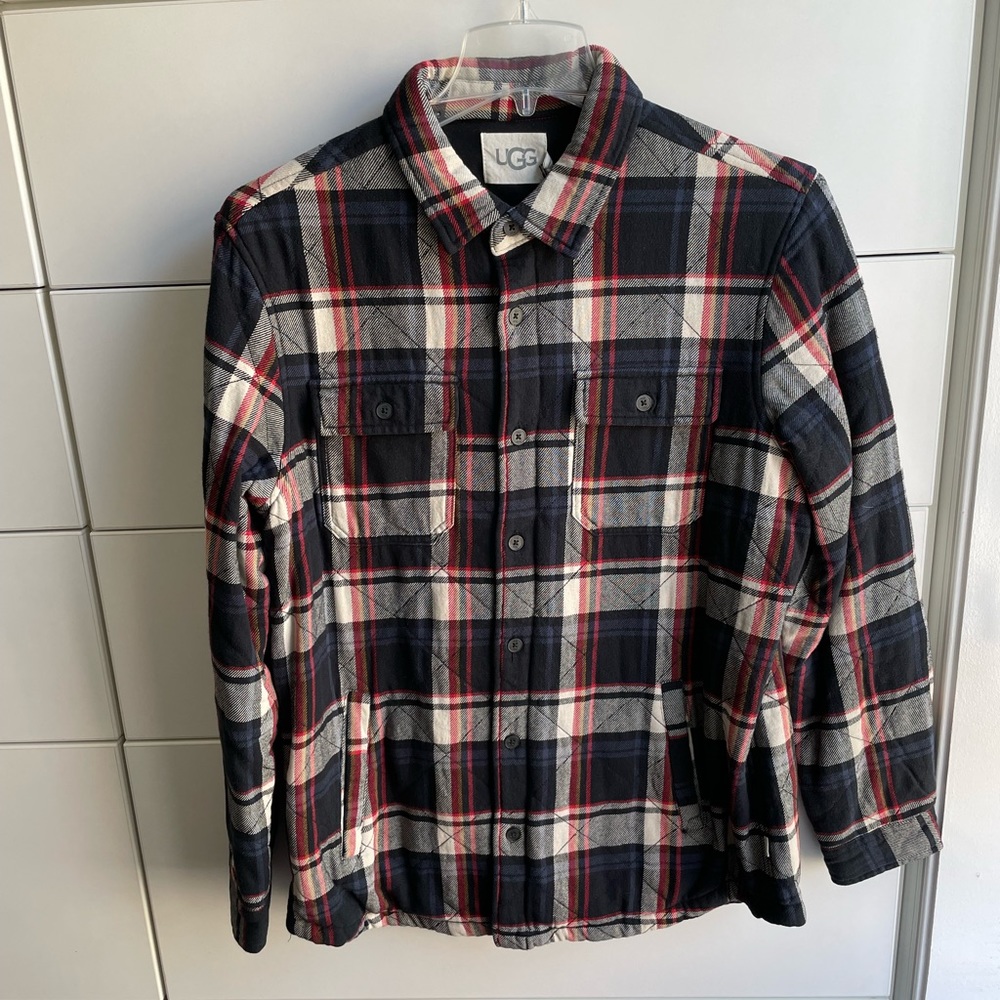 UGG TRENT QUILTED SHIRT JACKET PLAID Mens Large new with tags